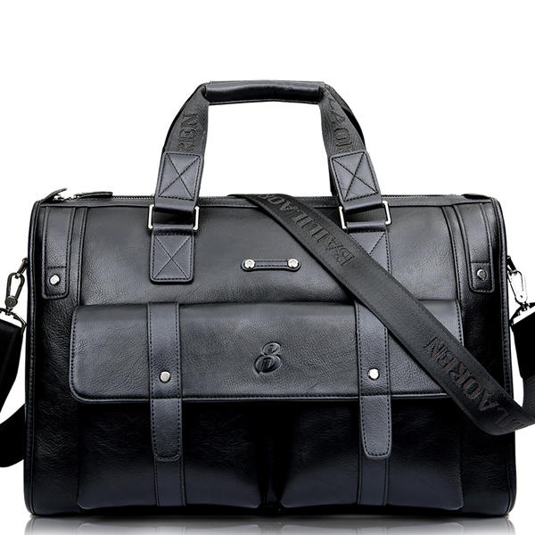 Men Business Vintage Laptop Bag Briefcase Big Capacity Horizontal Handbag Travel Bag