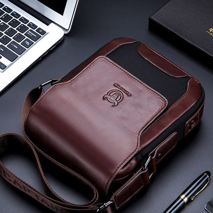 Bullcaptain® 2019 Fashion Genuine Leather Business Small Crossbody Bag Sling Bag for Men