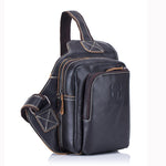 Bullcaptain® Men Genuine Leather Sling Bag Business Casual Chest Crossbody Bag for Ipad Mini