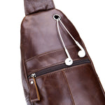 Bullcaptain® Casual Vintage Genuine Leather Chest Bag Crossbody Shoulder Bag For Men