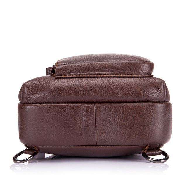 Bullcaptain® Genuine Leather Business Casual Chest Bag Crossbody Bag for Men