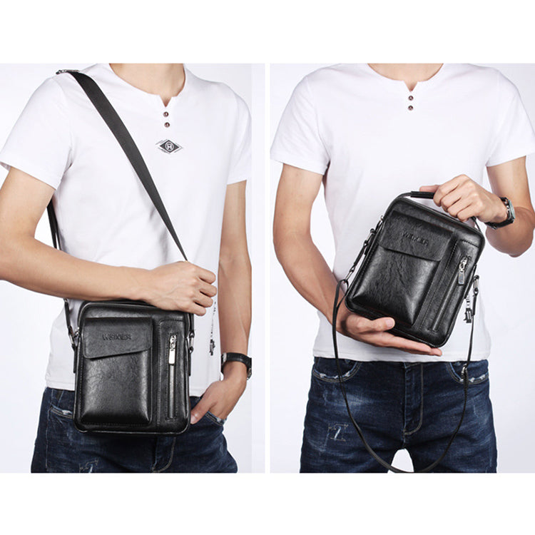Mens PU Leather Crossbody Bag Business Handbag Retro Messenger Bag