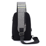 Mens Coded Lock Chest Bag Crossbody Bag with USB Charging Port