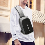 Men's Casual Chest Bag Crossbody Bag with USB Charging Port