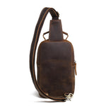 Men's Crossbody Bag Crazy Horse Cowhide Leather Chest Bag