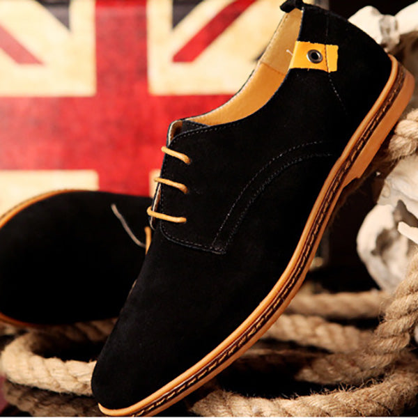 British Style Suede Leather Lace Up Shoes for Men