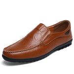 Men Cow Leather Loafer Flat Slip On Shoes
