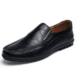 Men Cow Leather Loafer Flat Slip On Shoes