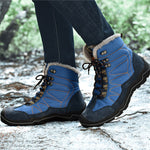 Winter Cotton Boots Men High-Top Warm Fur Snowshoes Casual Outdoor Mountaineering Sneakers