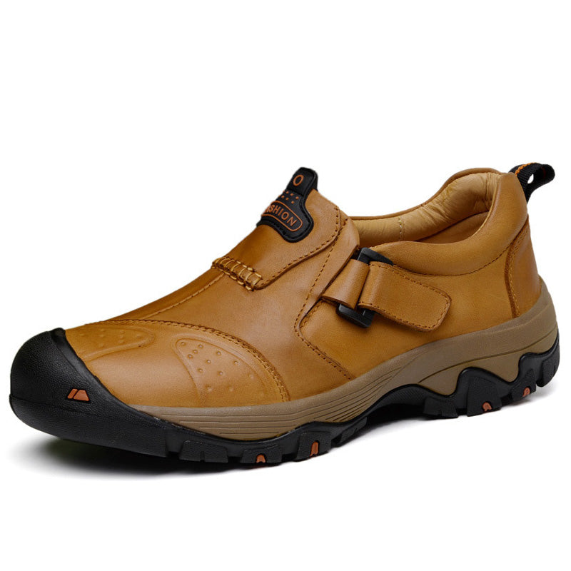 Large Size Genuine Leather Casual Outdoor Hiking Camping Shoes