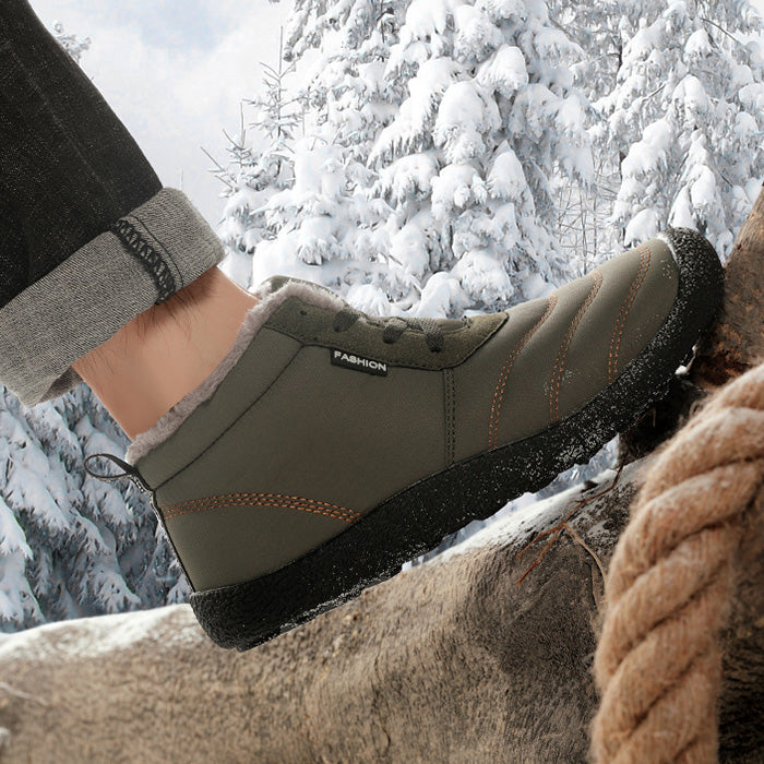 Super Warm Men Winter Boots Waterproof Fur Lining Ankle Snow Boots