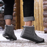 Large Size Men's Suede Leather Lace Up Plush Lining Ankle Boots