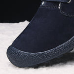 Large Size Men's Suede Leather Lace Up Plush Lining Ankle Boots