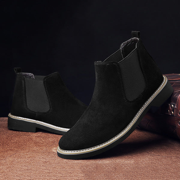 Men's Suede Leather High-Top Chelsea Boots
