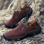Genuine Leather Outdoor Sport Anti-Collision Toe Slip On Shoes
