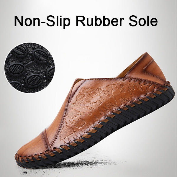 Genuine Leather Hand Stitching Casual Loafers