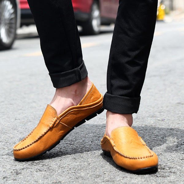 Two Ways of Wearing Genuine Leather Flat Loafers