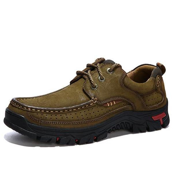 Men Casual Outdoor Lace-up Genuine Leather Oxfords