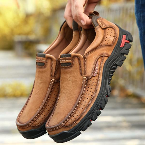 Men Casual Outdoor Slip-on Genuine Leather Oxfords
