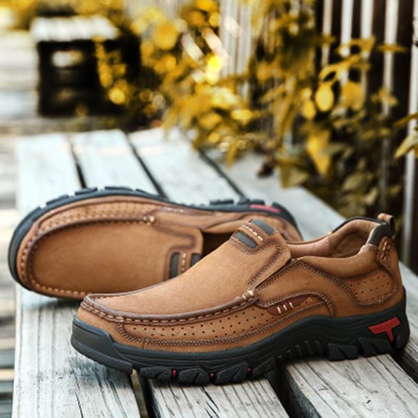 Men Casual Outdoor Slip-on Genuine Leather Oxfords