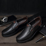 Men Large Size Cow Leather Slip On Soft Sole Casual Shoes