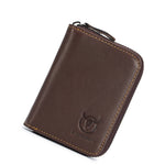 Bullcaptain® Vintage Genuine Leather Zipper 13 Card Slots Card Holder Card Bag