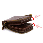 Bullcaptain® RFID Antimagnetic Vintage Genuine Leather 11 Card Slots Coin Bag Wallet For Men