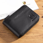 Bullcaptain® Zip Around Wallet RFID Blocking Leather Card Holder Wallet for Men