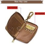 Bullcaptain® Genuine Leather Key Holders Casual Business Wallet Coin Purse for Men